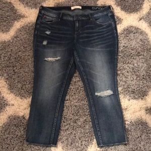 Slink Curvy Jeans Destructed Frayed Hem 16